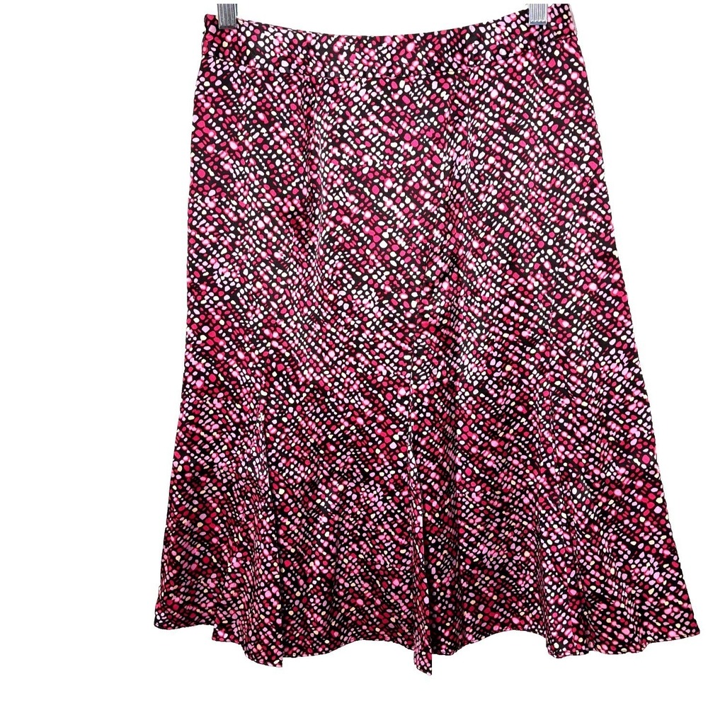 Y2K‎ Silk Pleated Polka Dot Midi Skirt Size 4 Romantic Coquette Going Out Retro